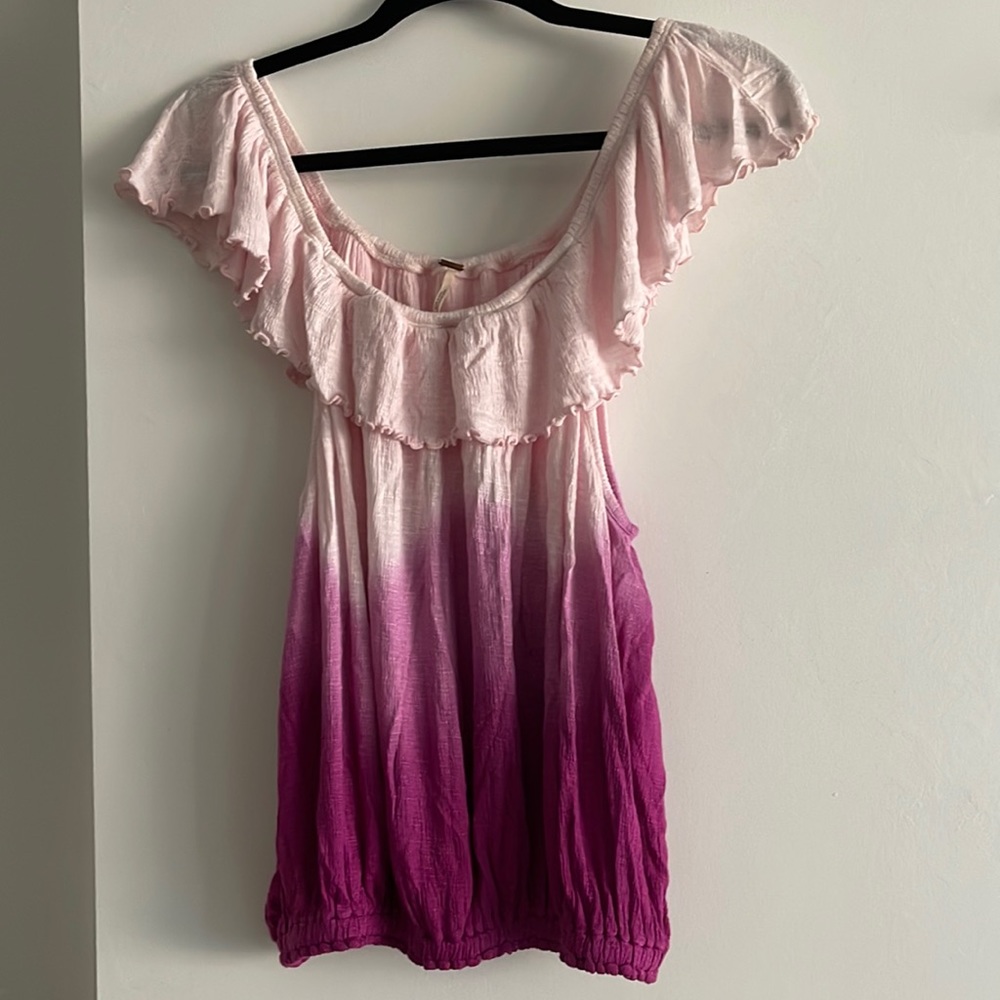 Free people off the shoulder gauze top